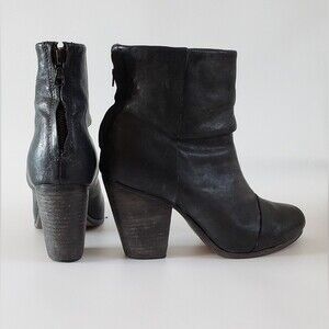Rag & Bone Newbury Women's Black Leather Ankle Boot Size 9.5